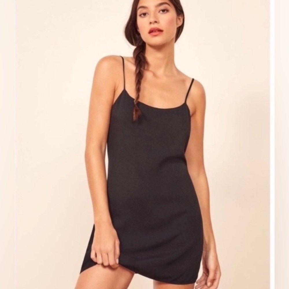 Reformation Black Lindsay Dress